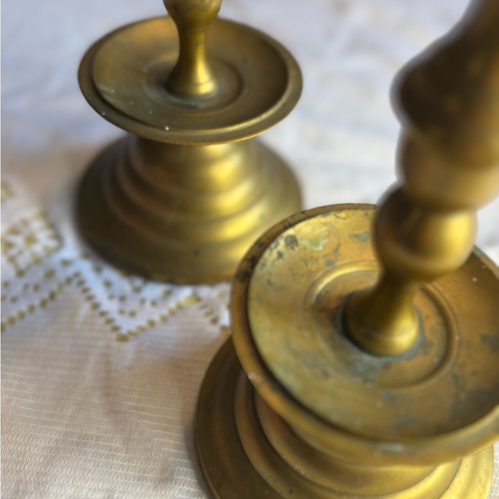 Vintage Elegant Brass Candle Holders - Picture 6 of 8